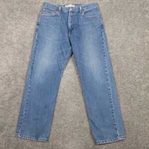 Vintage Levis Jeans Mens 36x30 Blue 505 Regular Fit Faded Whisker Denim Pants